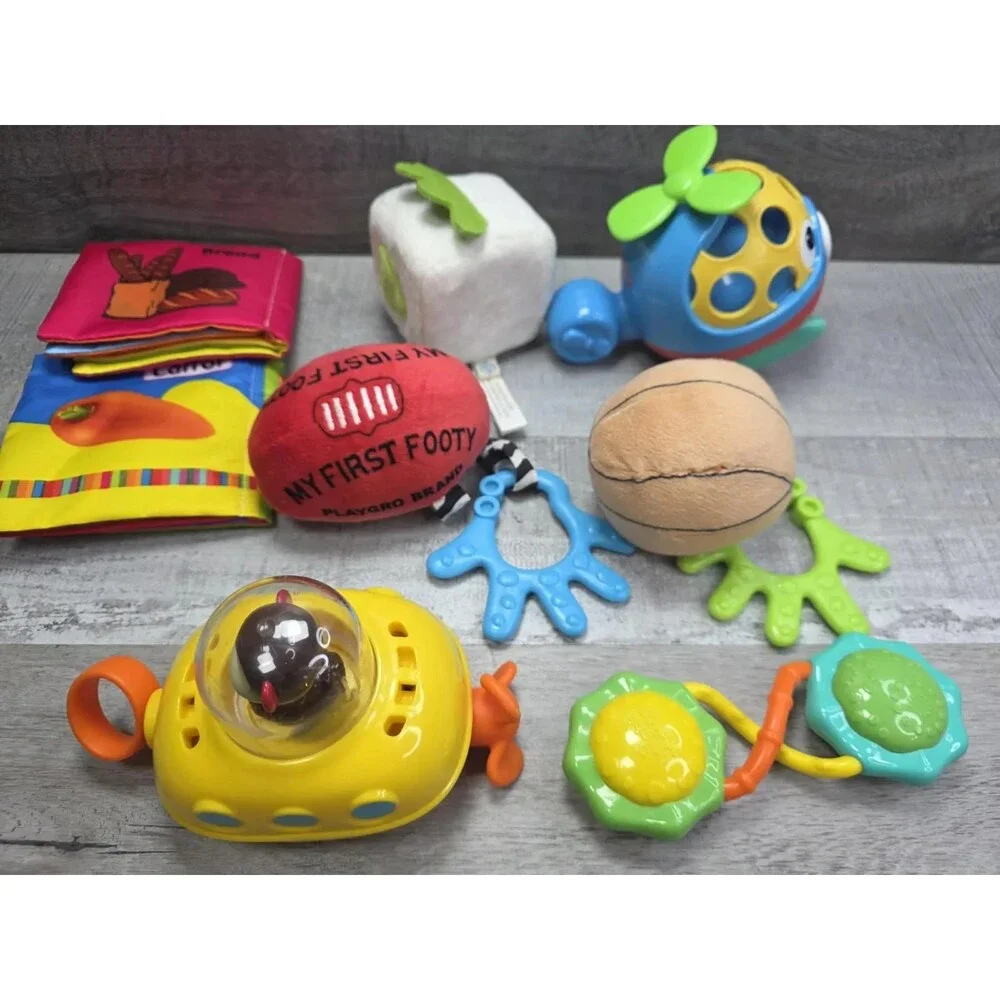 Lot Baby Sports Ball Toy Infant Sports Rattle Pottery Barn Kids Block + b209